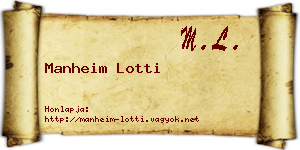 Manheim Lotti névjegykártya